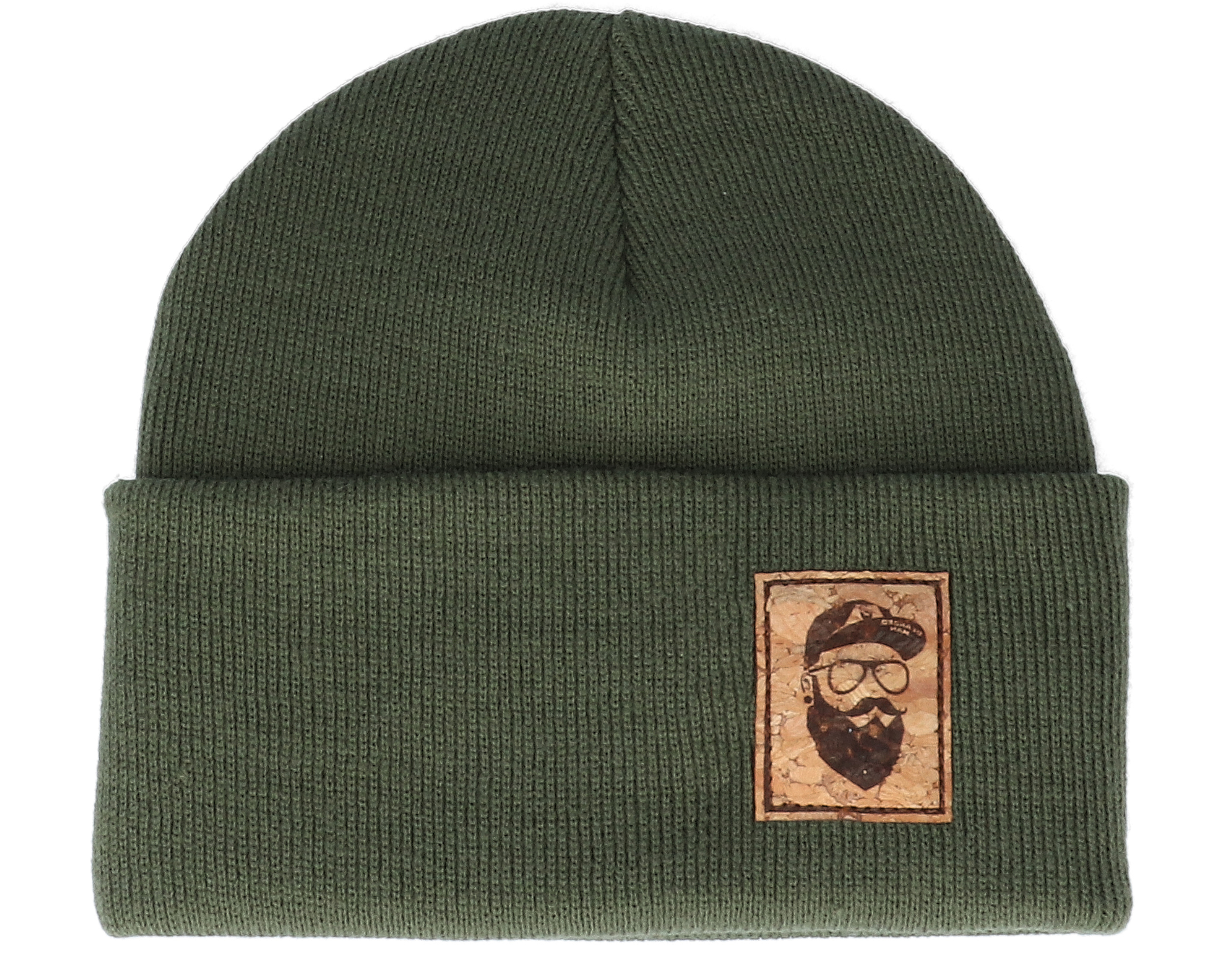 Cap Man Patch Olive Green Beanie - Bearded Man beanies - Hatstoreaustralia.com